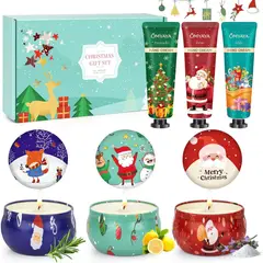 GENERICO - Set Regalo Navidad Velas y Crema de Manos