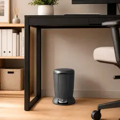 NAUTICA - Basurero con Pedal 6 Litros baño cocina Cierre Suave gris