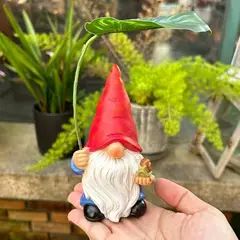 GNOMO - De jardín con sombrilla de hoja 16,5 cm