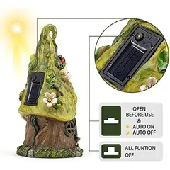 GNOMO - Estatua solar de jardín AIINY resina 23,9 cm