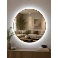 GENERICO - Espejo LED Redondo L02 Golden 70 cm