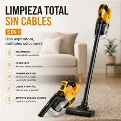 MOVI - Aspiradora Inalámbrica 5 en 1 con Filtro HEPA. Limpieza Potente para Todo tu Hogar