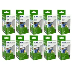 DRL - Pack 10 Ampolleta Led 9w 750lm color de luz Blanca Fría