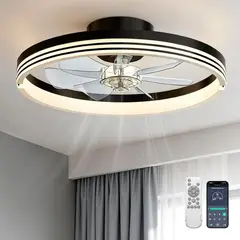 GENERICO - Ventilador de Techo AKOFUN 18 LED Sin Aspas Negro