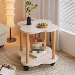 YOMYM - Mesa pequeña - rueda de freno blanca cálida con trébol de cuatro hojas - 50x50x48CM