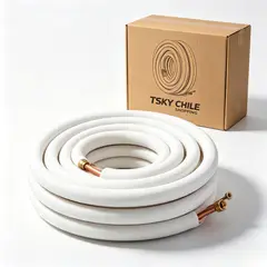 TSKY CHILE SHOPPING - Kit 5 Mts Cañerias De Cobre 1/4 Y 3/8 Con Tuercas Aislante Para Aire Acondicionado Split