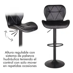 EVERSO - Silla Bar Piso Altura Regulable Taburete Comedor Respaldo