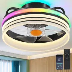 GENERICO - Ventilador Techo Mpayel 13 LED RGB Sin Aspas Control Remoto