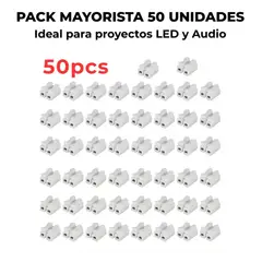 GENERICO - Pack 50 Conectores Rapidos Cable Resorte Ch-2 Uniones Led universal