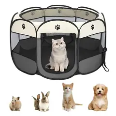 GENERICO - Corral Plegable Portátil Para Mascotas Perros Gatos 91x58