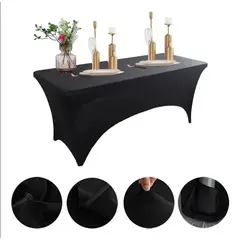 GENERICO - Funda Mantel Spandex Para Mesa Rectangular 183x76x76cm Negro