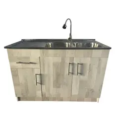 GENERICO - Kit Lavaplatos con mueble 120x50 Doble Legno Secador Izquierdo