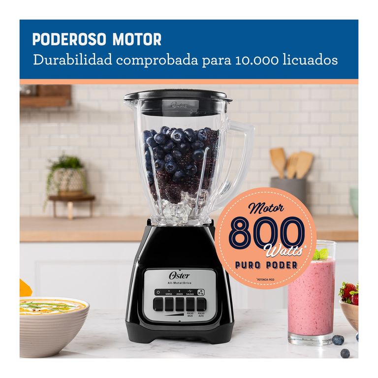 Licuadora Negra Teclas 550W 2 Vel BLSTKAG-BPB