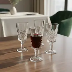 CRISTAR - Set 6 Copas de Vino Diamante Vidrio