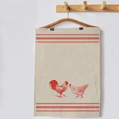 TUYO PRINT - Paño de Cocina - Granja Rojo 3 -
