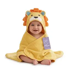 BABYMINE - Toalla Para Bebé Con Capucha León Amarillo -