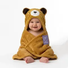 BABYMINE - Toalla Para Bebé Con Capucha Oso Pardo -