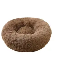 GENERICO - Cama para Perro y Gato Antiestres tipo Felpa cafe claro 80 cms