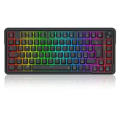 REDRAGON - Teclado Mecánico Gamer Ucal Pro K673 Chroma RGB Switch Red Compacto 75% Negro Español