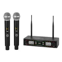 AUDIO PRO - Pack 2 Micrófonos UHF Inalámbricos 50M Recargables - SC