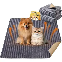 EVERSO - Tapete Absorbente para Mascotas Lavable Reutilizable Antideslizante 2 Pack 61x61 cm