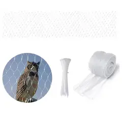 GENERICO - Malla Antipájaros 4mts X 10mts + 100 red Bridas De Plástico Transparente