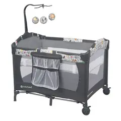 BABY TREND - Cuna Corral EZ Rest Safari Snuggles Gris