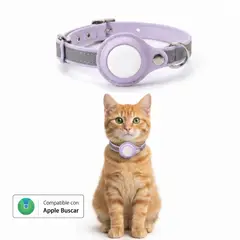 GENERICO - Collar para Gato con Localizador de Rastreo Global Compatible con Apple Violeta S