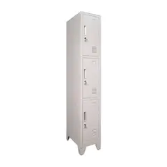 GENERICO - Locker Industrial Blanco 1 Cuerpo 3 Casilleros
