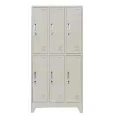 GENERICO - Locker Industrial Blanco 3 Cuerpos 6 Casilleros