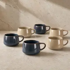 DECO EXPRESS - Set 6 Tazas Mug Cerámica Taipei 470 ml - Surtido 2 modelos