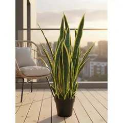 ARBUSTO REAL - Planta Artificial Lengua de Suegra Sansevieria 50 cm14 hjs
