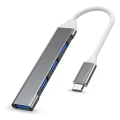 GENERICO - Hub Usb Tipo C 4 Puertos 3.0 Adaptador Multipuerto