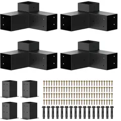 KUANGYE - Kit Soporte Esquina resistente pérgola/terrazas 3 vías 4x4