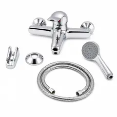 GENERICO - Set Ducha Baño Grifo Triple Salida Cromado, Ducha Manual con Manguera 1,5m