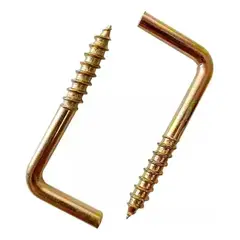 METALFER - Tornillo Cáncamo L de Acero Zincado con Rosca Manual, Pack de 144 Unidades