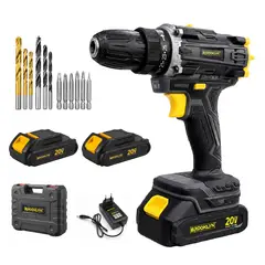 BROOKLYN - Taladro Atornillador Inalambrico 20v con 2 Baterías - Dorado