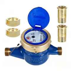 AMBM SHOP - Medidor Remarcador Agua 1/2 pulgadas Medidores Agua Conexion 15mm