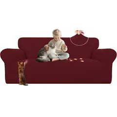EVERSO - Funda Protectora Para Sofá Cubre Sillón 3 Cuerpos Premium Burdeos