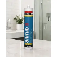 SOUDAL - Silicona Acética Blanca 280 ml. Silirub S
