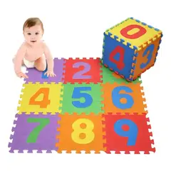GENERICO - Set de 10 Alfombras Didáctica Goma Eva Multicolor