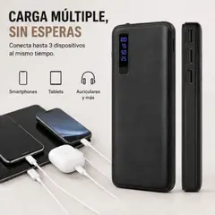 MOVI - Bateria Externa Power Bank 20.000 mAh con 3 Puertos USB y Linterna LED