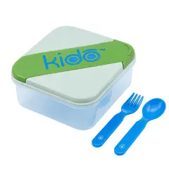 KEEP - Contenedor Hermético Kido con Cubiertos Libre BPA Gris - SC