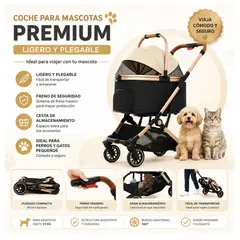 EVERSO - Coche para Mascotas Plegable con Ruedas para Perros y Gatos