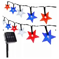 GENERICO - Guirnalda Solar Led Decorativa 10mts Fiestas Patrias Chile