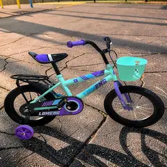 GENERICO - BICICLETA DE NIÑOS ARO 14 CON RUEDITAS COLOR VERDE AGUA