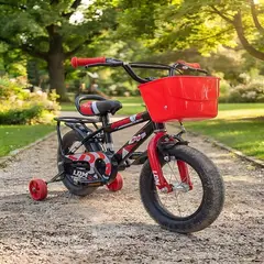 GENERICO - BICICLETA DE NIÑOS ARO 14 CON RUEDITAS COLOR ROJO2
