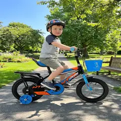 GENERICO - BICICLETA ARO 12 DE NIÑOS CON RUEDITAS COLOR AZUL CELESTE
