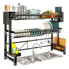 EVERSO - Escurridor Retráctil Secador De Loza Platos 2 Niveles Cocina