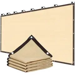 AMBM SHOP - 3mx4m Malla carpa De Tela Para Sombra Que Bloquea Sombra 90% Con Ojales protección UV